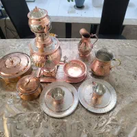 سرویس دوازده پارچه مسی و سماور تزئینی