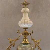 لوسترترکیبی برنز و سرامیک با شاخک گل رز .رستمی|لوستر و چراغ آویز|نظرآباد, نظرآباد|دیوار
