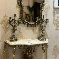 آینه و شمعدان برنز