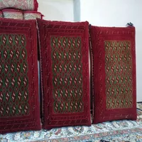 پشتی جفت ترکمن جرگلان اصل رنگ سبز متوسط|پشتی|مشهد, عامل|دیوار