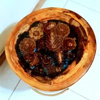 میز عسلی چوب چنار سرخ و کاج و رزین