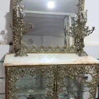 کنسول برنز با آیینه و شمعدان