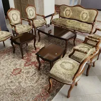 مبل استیل آلمانی ۹ نفره دو میز عسلی و یک جلو مبلی|مبلمان خانگی و میز عسلی|تهران, تهران‌ویلا|دیوار