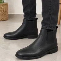 نیم  بوت مردانه چرم طبیعی