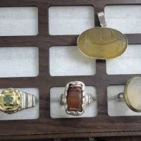 انگشتر زمرد.یاقوت.عقیق یمن نباتی خطی و.