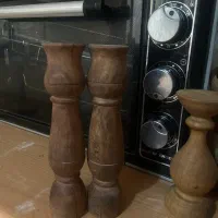 کاسه و جا شمعی چوبی