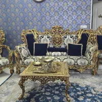 مبل استیل سلطنتی ۱۲نفره میزغذاخوری ۸ و میز تلوزیون