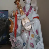 مجسمه سرامیکی ژاپنی و گلدان سرامیکی طرح مینیاتوری