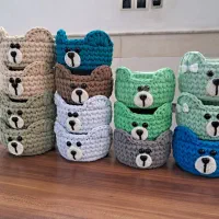 سبد تریکو دو چشم ابرویی روباه و خرس و جوجه