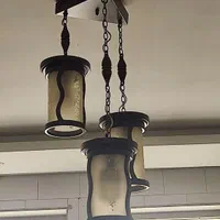 لوستر سه شاخه چوبی زیبا