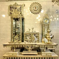 ست برنز جهیزیه بوفه برنز ساعت میز لاکچری(ایرانیان)