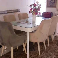 ناهار خوری ۶ نفره با پارچه نانو در حد نو