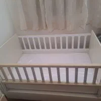 تخت گهواره ای ۷۰×۱۳۰حفاظ قفلی همراه با تشک رویال|تخت و سرویس خواب|مشهد, گاز|دیوار
