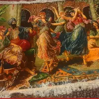 تابلو فرش ابریشم تبریز طرح رقص ایرانی صادراتی|تابلو فرش|کرمانشاه, |دیوار