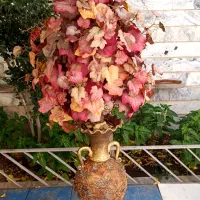 گل  پابیزی تزیینی همراه باگلدان