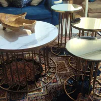 میز عسلی و جلو مبلی ۴ تیکه استیل طلایی|مبلمان خانگی و میز عسلی|ساری, |دیوار