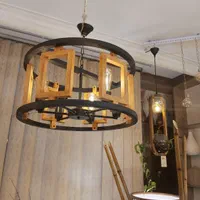 لوستر مدرن چوب و فلز|لوستر و چراغ آویز|اصفهان, مصلی|دیوار