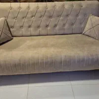 مبل ۸نفره کرم رنگ پایه مبل چوب راش