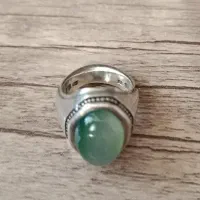 انگشتر عقیق سبز دست ساز چهار مهر