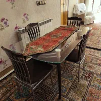 میز ناهارخوری عمری چوب و استیل