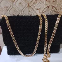 کیف بافت با نخ مکرومه سه سوزنه