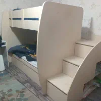 تخت خواب دو طبقه چوب|تخت و سرویس خواب|جهرم, |دیوار