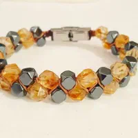 دستبند دو ردیفه مردانه تراش دار