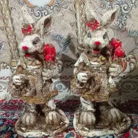 مجسمه خرگوش و گربه|مجسمه، تندیس، ماکت|خاش, |دیوار