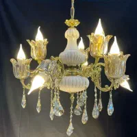 لوستر 8 شعله  تولید انواع لوستر های برنزی|لوستر و چراغ آویز|اراک, |دیوار