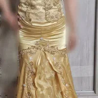 لباس مجلسی آبی وطلایی سایز۴۰