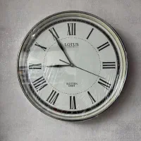 ساعت دیواری گرد استیل گرد بزرگ برند لوتوس