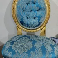 مبل سلطنتی ۷نفره رنگ فیروزه ای سالم چوپ راش