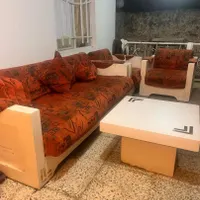 مبلمان هفت نفره چوبی|مبلمان خانگی و میز عسلی|چمستان, |دیوار
