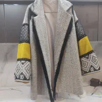 پالتو فوتر زنانه سایز بزرگ طوسی رنگ