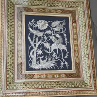 دوعدد تابلو گل مرغ ومعرق