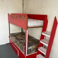 تخت خواب دوطبقه بدنه فلزی رویه ام دی اف