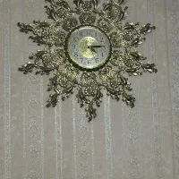 ساعت دیواری برنجی خورشیدی همراه جاکلیدی برنجی