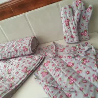 دوخت سرویس کامل آشپزخانه عروس|سفره، حوله، دستمال آشپزخانه|گلپایگان, |دیوار