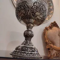 سنگاب مسی کامل قلمزنی گل و مرغ ایلیاتی|صنایع دستی و سایر لوازم تزئینی|اصفهان, باغ فدک|دیوار