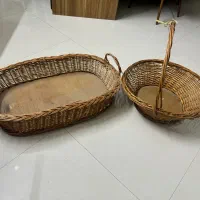 سبد حصیری چوبی