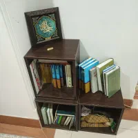 کتابخانه یا باکس چوبی ومیز تلفن|کتابخانه، شلف، قفسه‌های دیواری|قم, بنیاد|دیوار