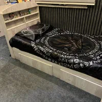 تخت و پاتختی تک نفره همراه خوشخواب تمام ام دی اف|تخت و سرویس خواب|رشت, شالکو|دیوار