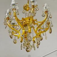 لوستر۸شاخه شامپاینی جنس استیل درجه۱ سالم