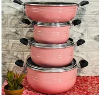 سرویس تفلون/ قابلمه/ و تابه 7 پارچه هلنا/ زنبوری