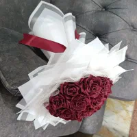 دسته گل روززن زرشکی جذاب|گل مصنوعی|مراغه, |دیوار