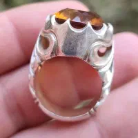 انگشتر نقره دست ساز بافرانی سنگ سیترین|بدلیجات|تهران, نیروی هوایی (پیروزی)|دیوار