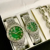 ست ساعت و اکسسوری رولکس فول نگین تقویم دار|ساعت|سنندج, |دیوار