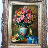 تابلو گل رخسار کد 27 دستبافت و ابریشم دار|تابلو فرش|تبریز, |دیوار