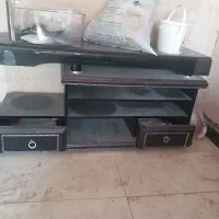 میز تلیویزیون شیشه و چوب