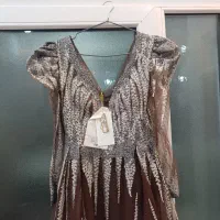 لباس مجلسی سنگ دوزی اماراتی دو دامنه نو